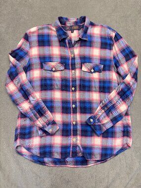 Gap x Pendleton Plaid Shirt Women’s Medium Blue Pink Flannel Button Down